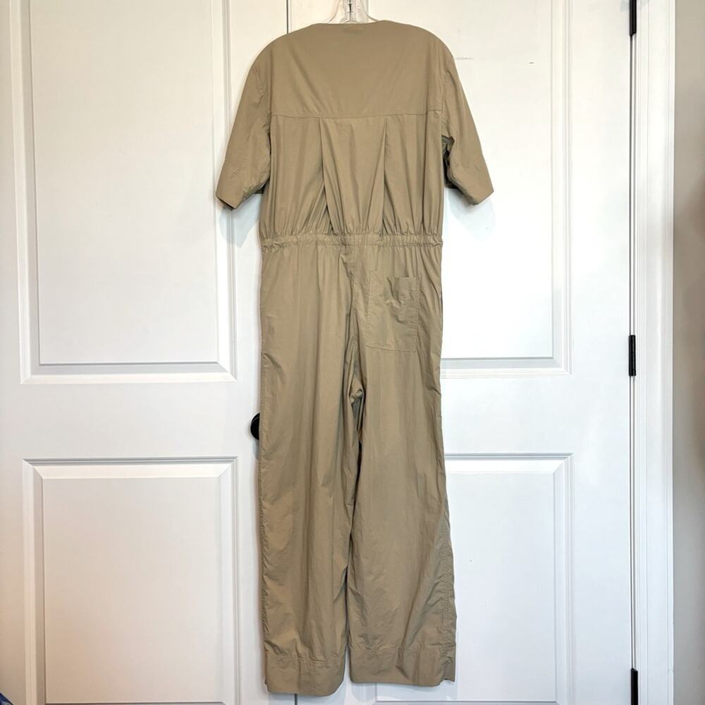 COS Tan Organic Cotton V-neck Short Sleeve Drawstring Waist Utility Jumpsuit XS - Picture 8 of 14